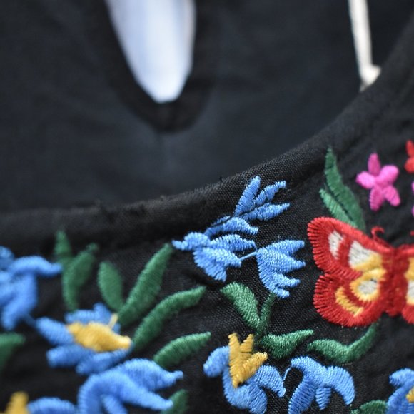 Jodifl Black Boho Embroidered Top Pom Pom XL - Picture 5 of 8